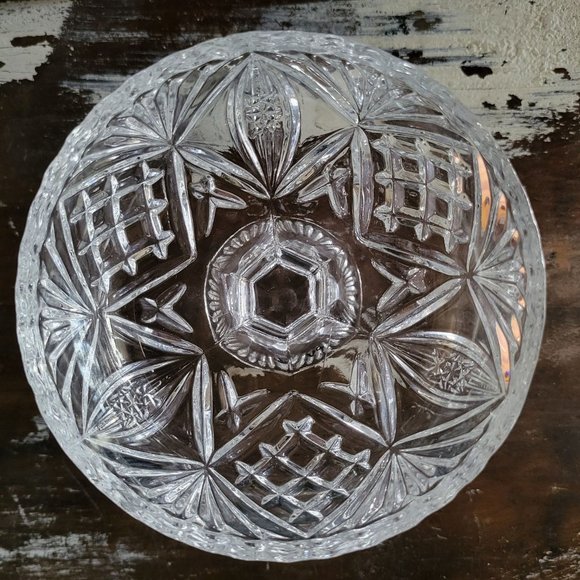 Vintage Clear Glass Pedestal Candy Dish Compote, Vintage Pedestal Bowl - Picture 3 of 4